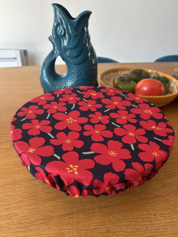 Couvre-plat  « fleurs rouges »