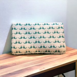 Couverture molletonnée "Baleines amoureuses bleues turquoises