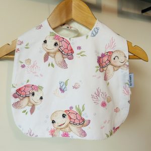 Bavoir bébé de 0 à 18 mois "tortues roses »