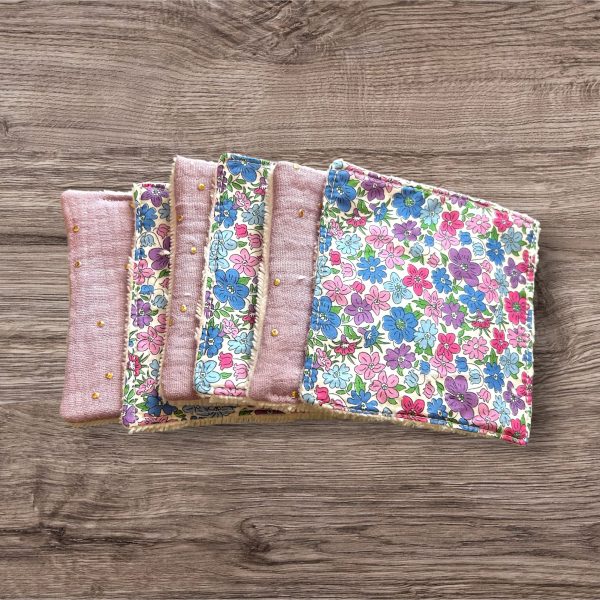 Lot de 6 cotons  nettoyants lavables « Liberty Péneloppe »