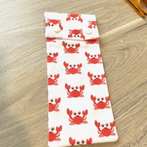 Pochette à brosse à dent étanche "crabes rouges"