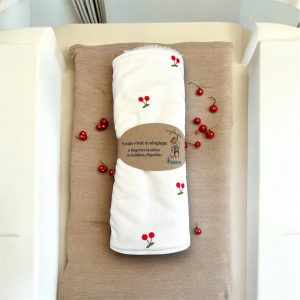 Essuie-tout lavable en bambou « cerises vichy »