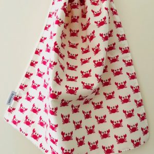 Serviette de table élastique "crabes roses vifs" Marie pépite