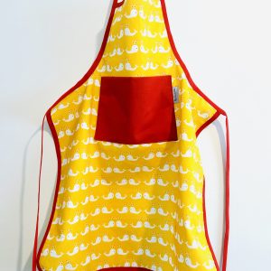 Tablier enfant « Baleines jaunes »