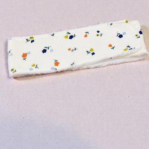 Bandeau de soin en bambou réglable « gaze de coton fleurie»