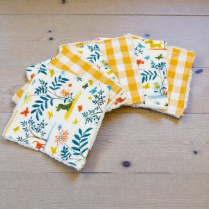 Lot de 6 cotons démaquillants lavables "liberty Charly le chien »