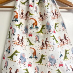 Serviette de table élastique "Animaux à vélo"