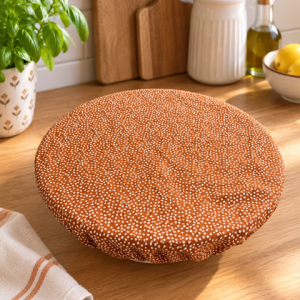 Couvre-plat "pois terracota"